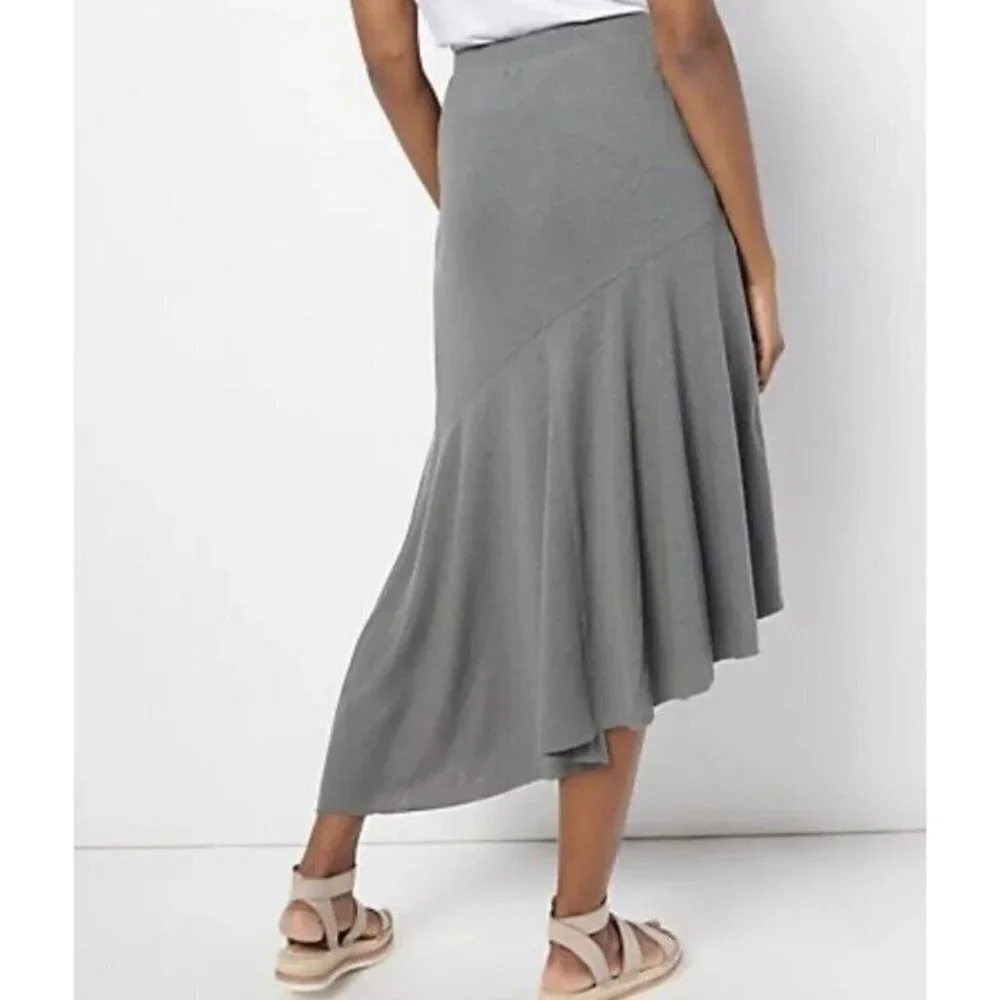 Peace Love World Boheme Midi Length Wrap Skirt Pewter,XL - Picture 2 of 2